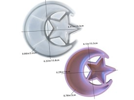 Molde silicona luna con estrella